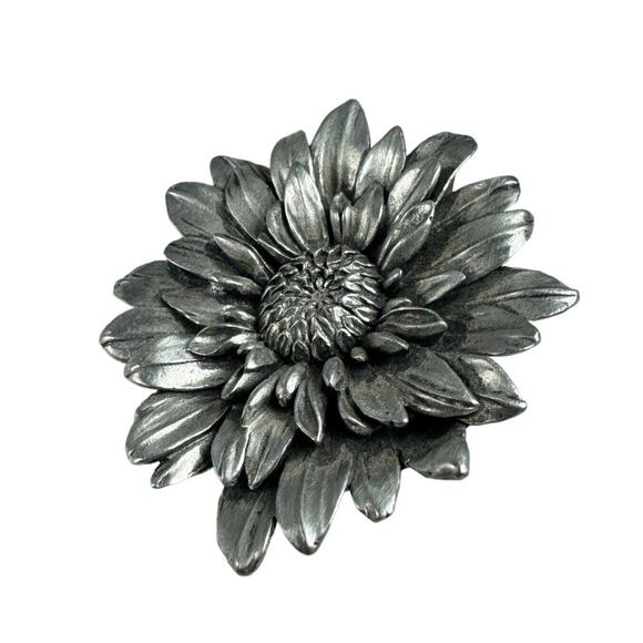 Vintage Seagull Pewter 2006 Floral Brooch Pin JP 304 - Picture 2 of 5